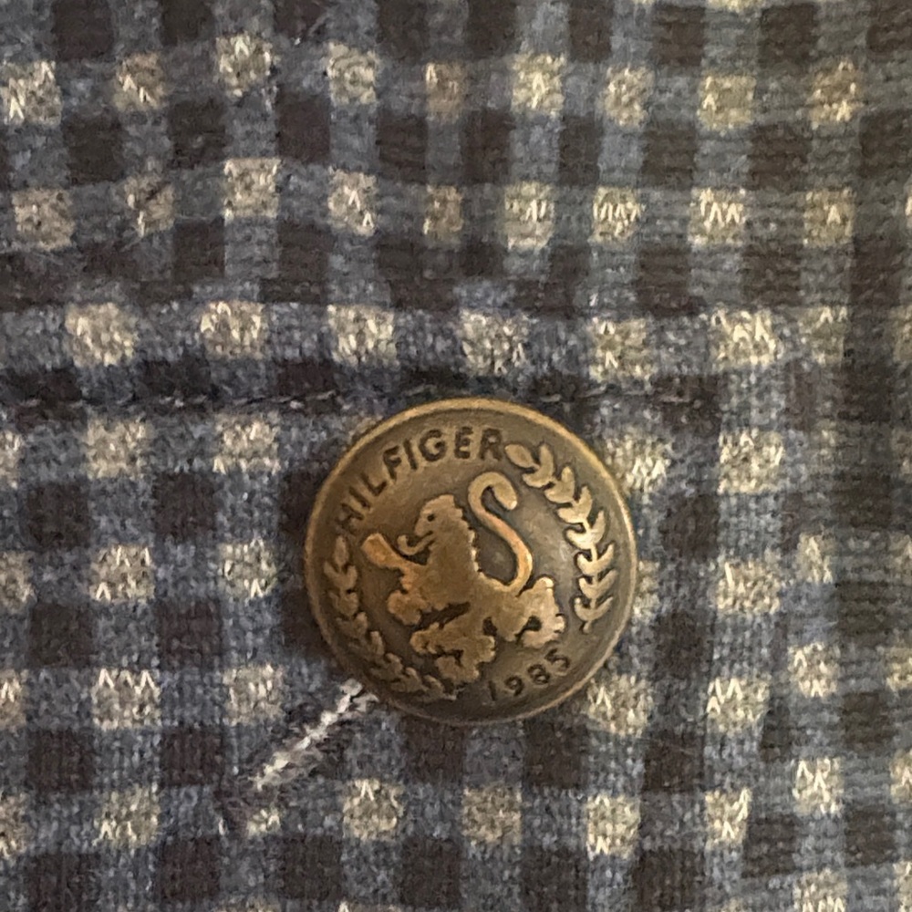 Tommy Hilfiger Blue Checkered Military-Style Blazer - Picture 2 of 7